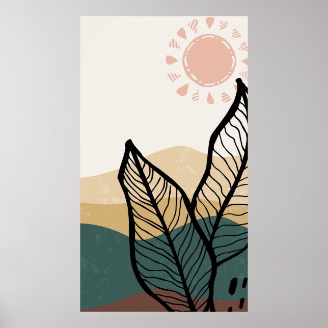 Affiche arrière - plan de montagne Abstrait (Devant)
