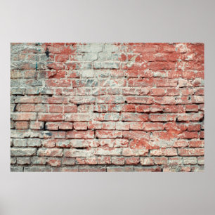Affiche Arrière - plan de texture de mur de brique rouge v