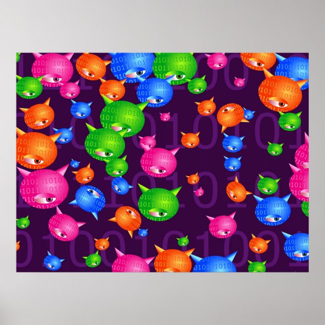 Affiche Arrière - plan de virus (Devant)