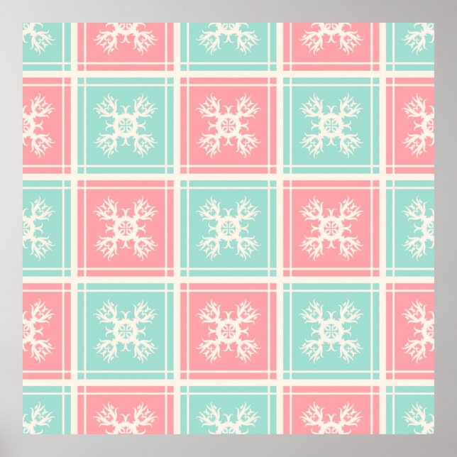 Affiche Arrière - plan décoratif avec éléments sans soudur (Devant)