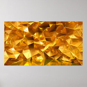 Affiche Arrière - plan d'or festif avec triangles, salle d