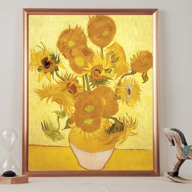 Affiche Arrière - plan d'or Sunflowers Vincent van Gogh (Créateur téléchargé)