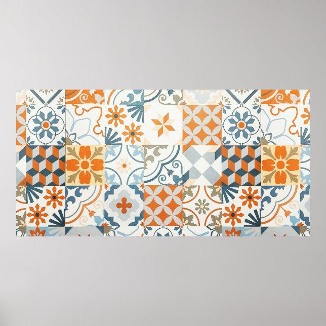 Affiche Arrière - plan et texture avec motif de tuiles ant (Devant)