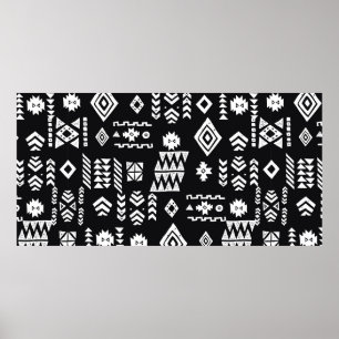 Affiche Arrière - plan ethnique tribal. Géomet primitif él