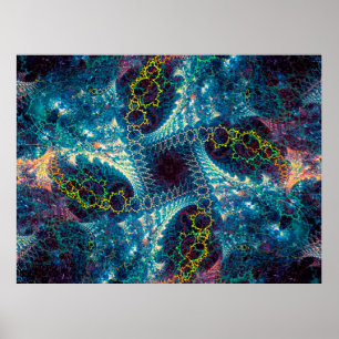 Affiche arrière - plan fractal Abstrait - généré par ordin