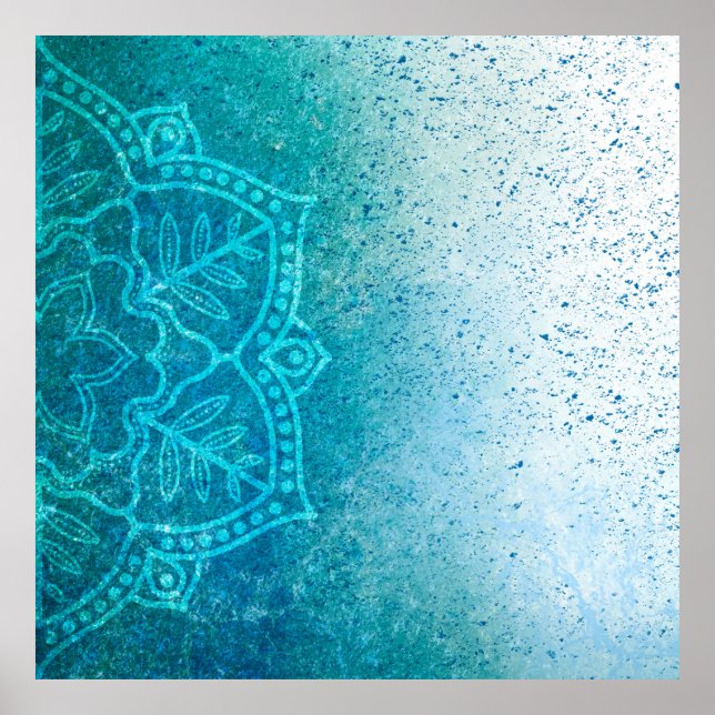 Affiche Arrière - plan mandala grunge motif (Devant)