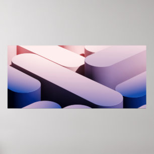 Affiche Arrière - plan maquillage abstrait minimal. Bleu e