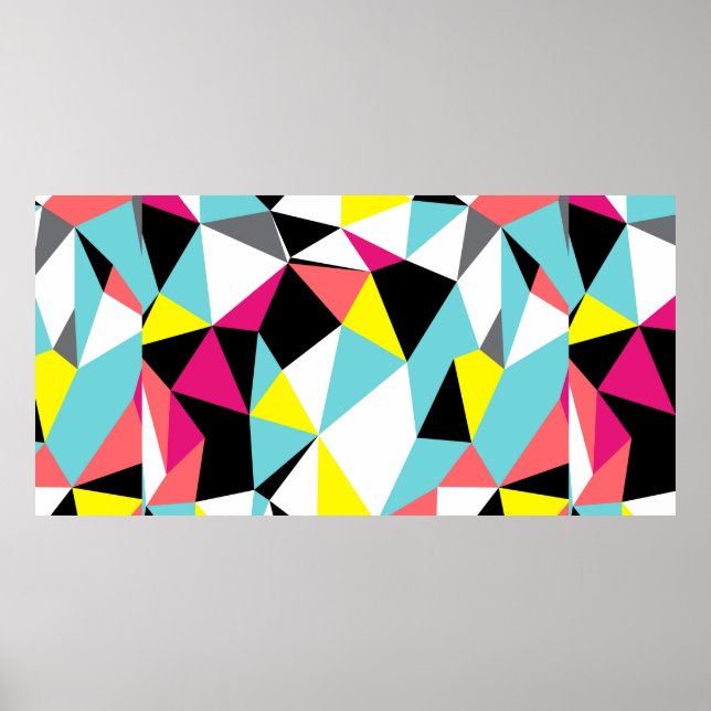 Affiche arrière - plan motif géométrique triangles Abstrai (Devant)