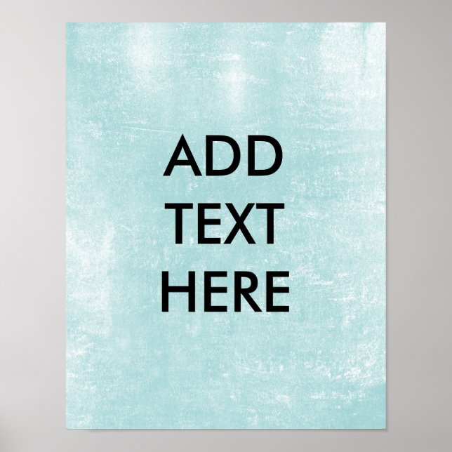 Affiche Arrière - plan papier bleu clair personnalisé Impr (Devant)