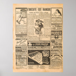 Affiche Arrière - plan papier usagé. Pages de vieux jour