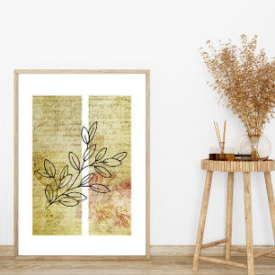 Affiche Arrière - plan papillon simple en ligne feuille