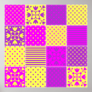 Affiche arrière - plan patchwork avec différents art motif