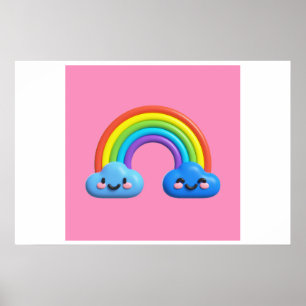 Affiche Arrière - plan Rainbow Joyeux anniversaire