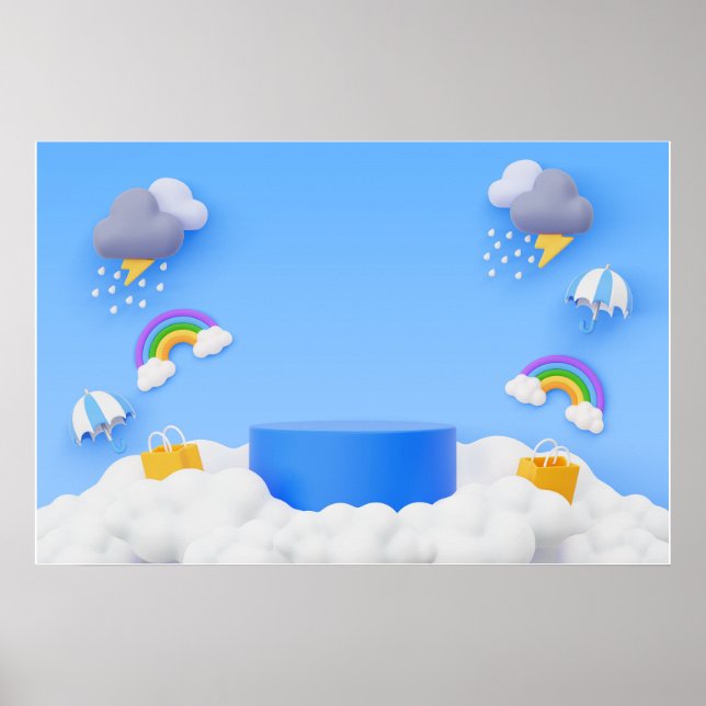 Affiche Arrière - plan Rainbow Joyeux anniversaire (Devant)