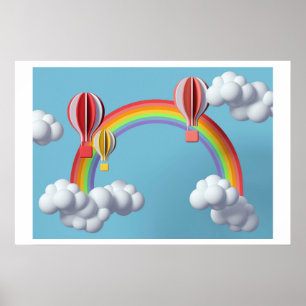 Affiche Arrière - plan Rainbow Joyeux anniversaire