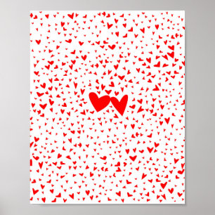 Affiche Arrière - plan Red Tiny Love Hearts