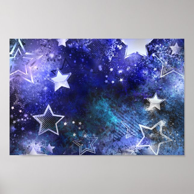 Affiche Arrière - plan spatial avec étoiles (Devant)
