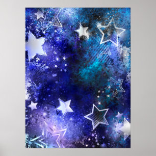 Affiche Arrière - plan spatial avec étoiles