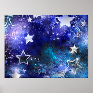 Affiche Arrière - plan spatial avec étoiles