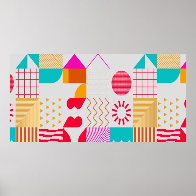 Affiche Arrière - plan tendance aux formes simples. Geo co (Devant)