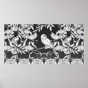 Affiche arrière - plan vintage avec fleurs décoratives et