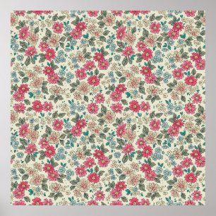 Affiche arrière - plan vintage fleuri. Modèle floral avec 
