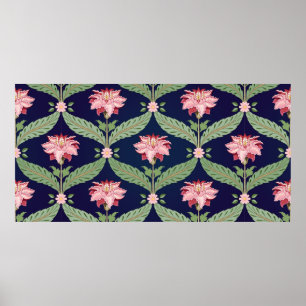 Affiche Arrière - plan vintage floral sans couture. Fleur