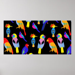 Affiche arrière - plan vintage sans faille avec Exotic tro