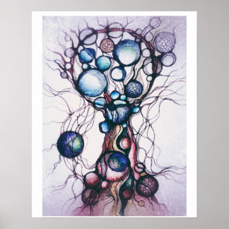 Affiche Arrint neurographique abstrait, semi-brillant stan