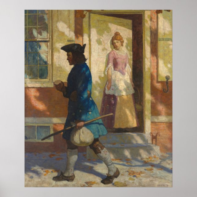 Affiche Arrivée de Franklin à Philadelphie par N. C. Wyeth (Devant)