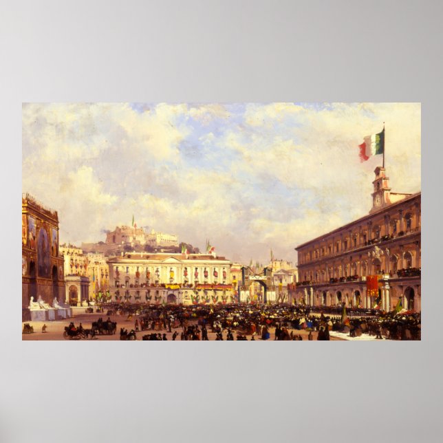 Affiche Arrivée de Vittorio Emanuele II à Naples (Devant)