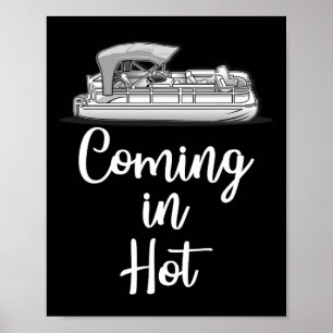 Affiche Arrivée en trombe en bateau ponton drôle de voile