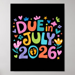 Affiche Arrivée juillet 2026 Enceinte Nouvelle Maman Mère