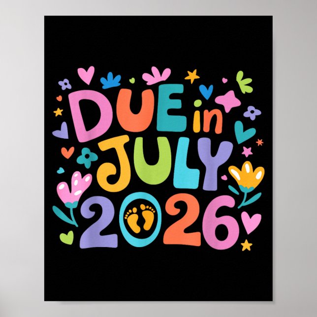Affiche Arrivée juillet 2026 Enceinte Nouvelle Maman Mère (Devant)