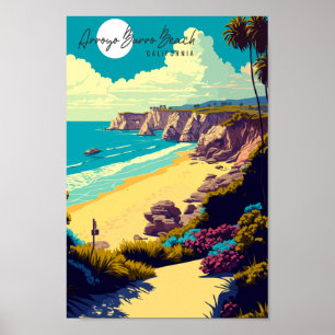 Affiche Arroyo Burro Beach Californie illustration de voya
