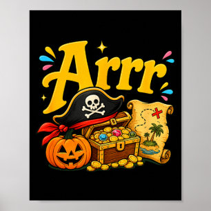 Affiche Arrr drôle de pirate halloween chapeau de pirate c