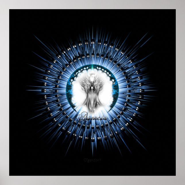 Affiche Arsencia Ethereal Silver Light Fractal Art (Devant)