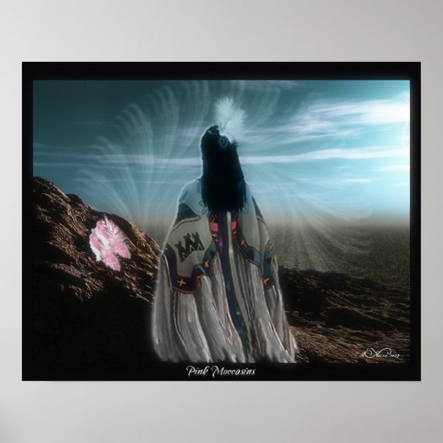 Affiche Art 3D Moccasins roses (Devant)