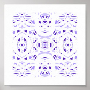 Affiche Art à la gouache abstrait violet blanc Firebrand