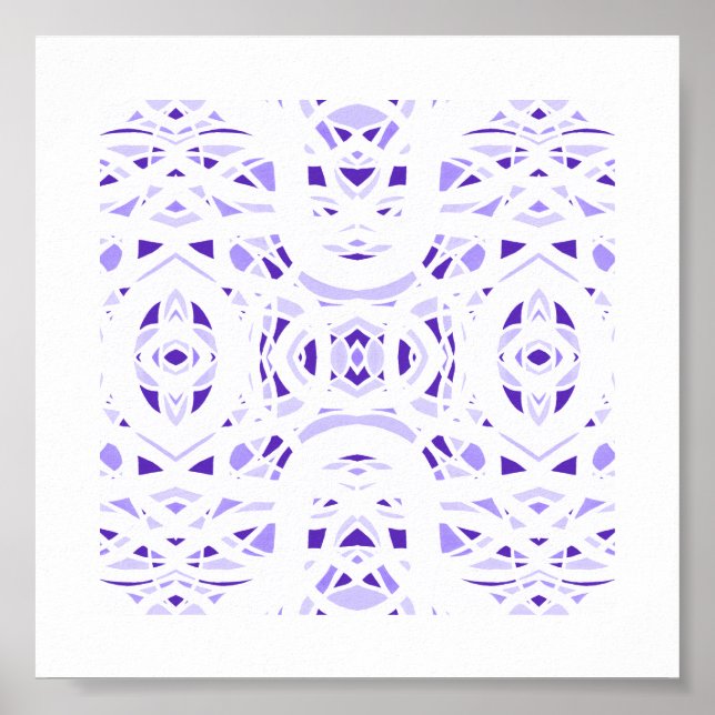 Affiche Art à la gouache abstrait violet blanc Firebrand (Devant)
