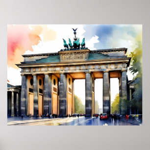 Affiche art à l'aquarelle de Berlin