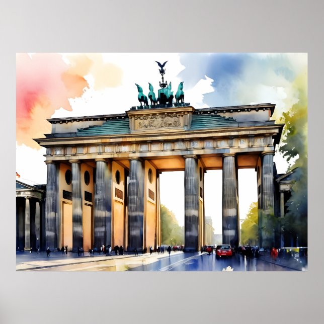 Affiche art à l'aquarelle de Berlin (Devant)