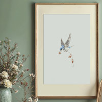 Art à l'aquarelle de l'Hirondelle bicolore dynamiq