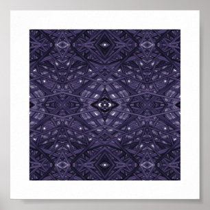 Affiche Art à l'encre d'alcool abstrait violet labyrinthe