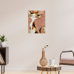 Affiche Art à l'Impasto au Couteau à Palette Rose Poussiér