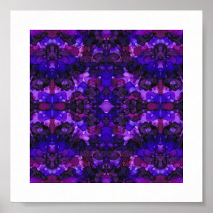 Affiche Art abstrait à l'encre alcoolique violet mystique