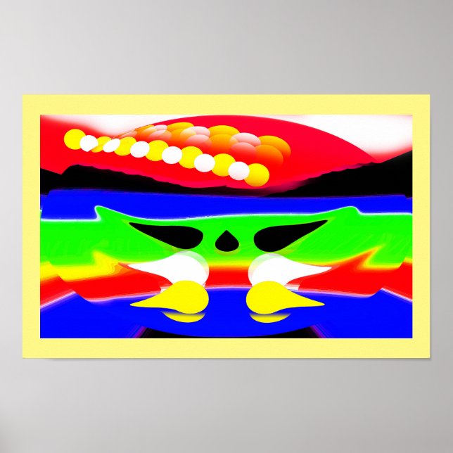 Affiche Art abstrait amusant du monde futur (Devant)