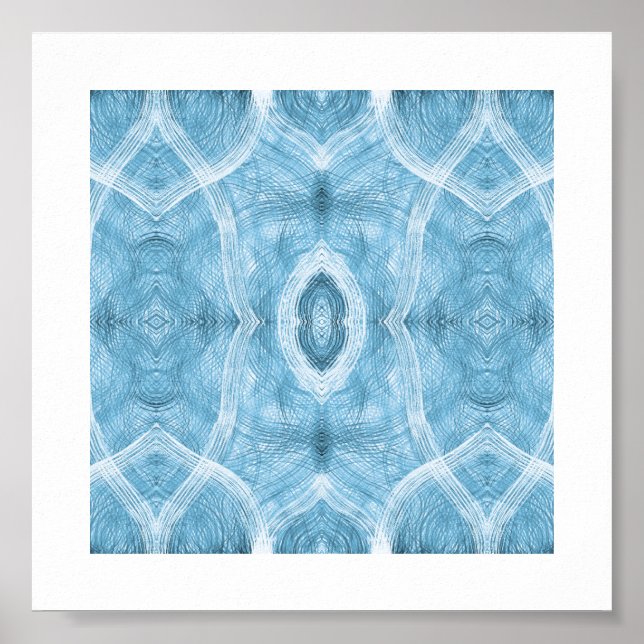 Affiche Art abstrait aquarelle bleu Push (Devant)