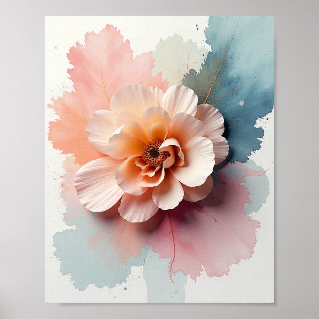 Affiche Art Abstrait - Aquarelle Brush Design 1 (Devant)