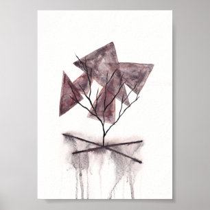 Affiche Art abstrait aquarelle de la mort